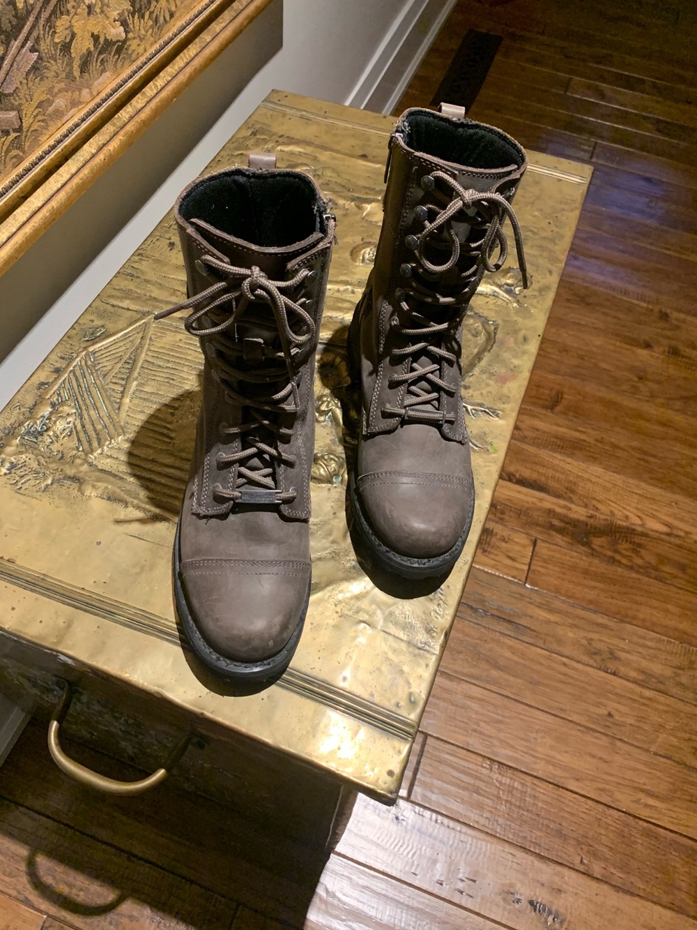 Harley-Davidson Women’s Taupe Brown Lace-Up Leather Boots